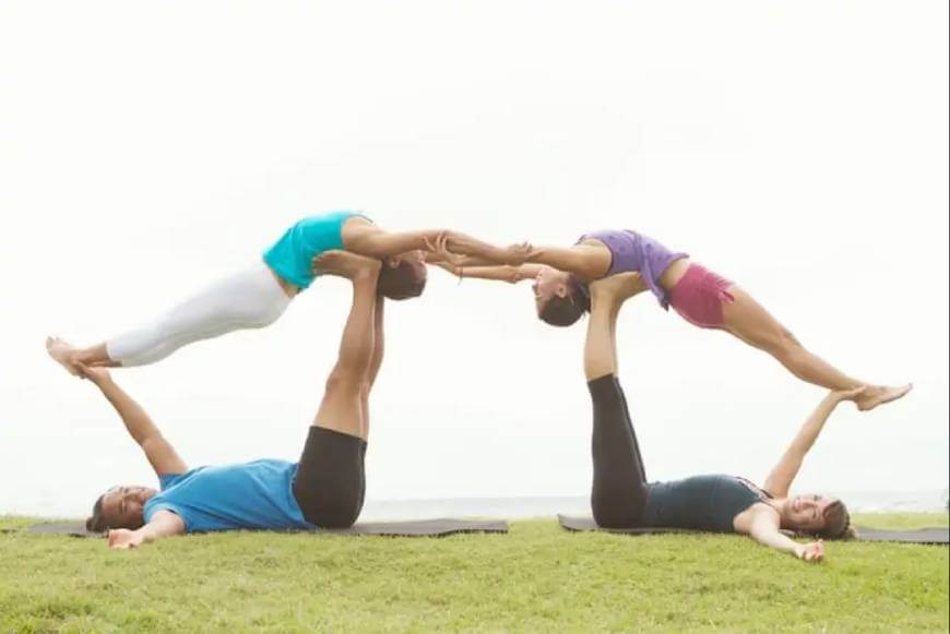 4 person yoga pose