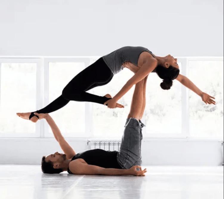 Falling Angel Couple Yoga Pose